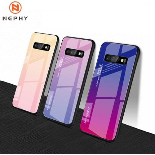Luxury Gradient Tempered glass Case For Samsung Galaxy S8 S9 S10 Plus S20 Ultra Note 8 9 10 Lite Pro 5G Mobile Phone Cover Coque