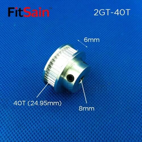 FitSain-2GT 40T Width 6mm aluminum alloy pulley center hole 5mm/8mm/10mm/12mm reduction ratio drive synchronous wheel