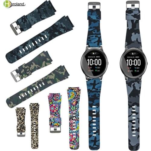 Sport soft Silicone Watch Strap For Xiaomi haylou solar ls05 smart Watchband Printing Pattern straps wristband bracelet hot sale