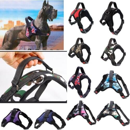 Nylon Heavy Duty Dog Pet Harness Collar K9 Service Padded Extra Big Large Medium Small Dog Harnesses Vest for Dogs Pet Supplies