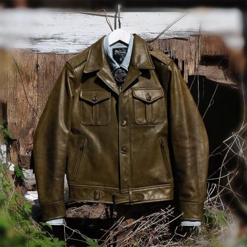 YR!Free shipping.Italy leather.Luxury quality cowhide jacket,Slim Military vintage genuine leather coat,leather clothing