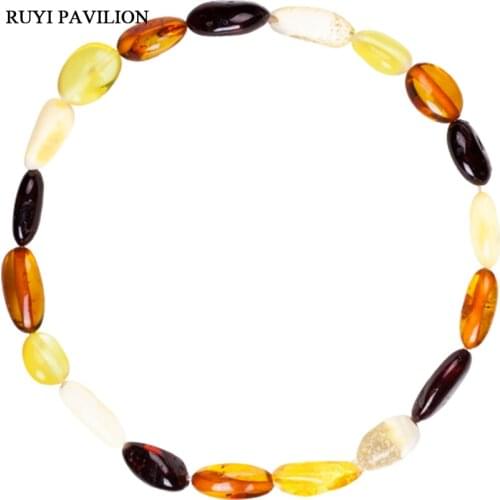 RUYI PAVILION Natural Baltic Amber Bet Bangles for Women Female Jewelry Adult 4 Color 17cm-19cm