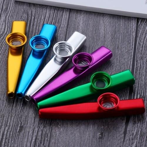 1PCs Metal Kazoos Musical Instruments Flutes Diaphragm Mouth Kazoos Musical Instruments Good Companion for Guitar