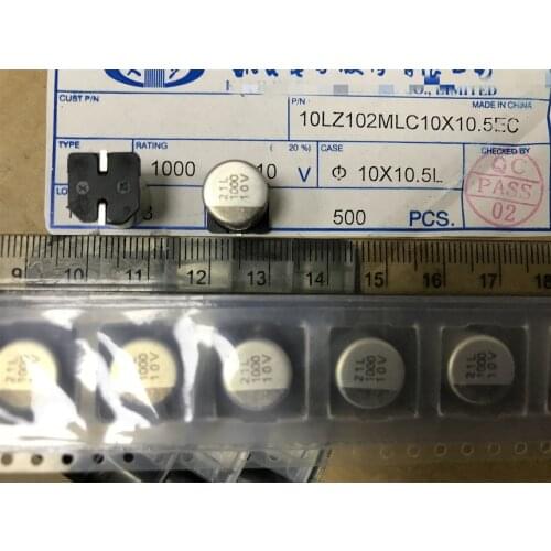 10PCS 1000uf10v 10x10.5mm SMD aluminum electrolytic capacitor 1000uf10 1000uf