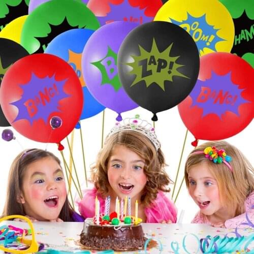 10pcs/20pcs 12-inch latex balloons kids birthday party hero theme decoration balloons boys like super letter balloons baby show