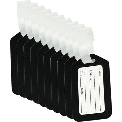 10pcs Luggage Tags Suitcase Label Bag Travel Accessories Black