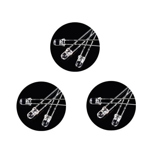 1000Pcs Twinkle Flashing 3mm Clear Lens Through Hole High Brightness LED Diode, Green/Red/Yellow/Blue/White/Orange