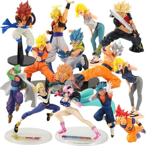 16-26.5cm Dragon Ball Z Super Saiyan Goku Gokou Trunks Piccolo Gogeta Chi Chi Android 18 Vegeta Statue PVC Model Figure Toy Doll