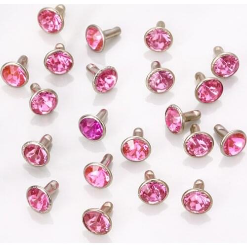 20sets(40pcs) Multicolor Rhinestone Rivets Garment Sewing Glass Drill Nail Button Clothing Bag Shoes Crafts Decoration Supplies