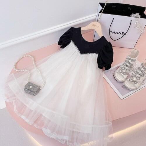 2021 Summer New Girls Dress Childrens Princess Dress Girl Short-Sleeve Gauze Dress Baby Birthday Dress 2-6 Year Old