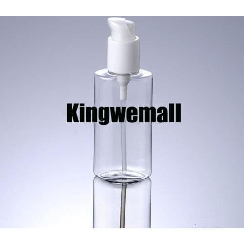 300pcs/lot 120ml Plastic Lotion Container Bottle with White Press Pump For Cosmetic Packaging BTH30