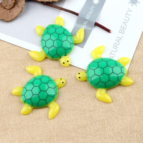 Mini Order 5pcs Kawaii Resin Cabochon Flatback Animal Turtles Shape Clay Beads Ornament Accessories Charms Decoration 45*40mm