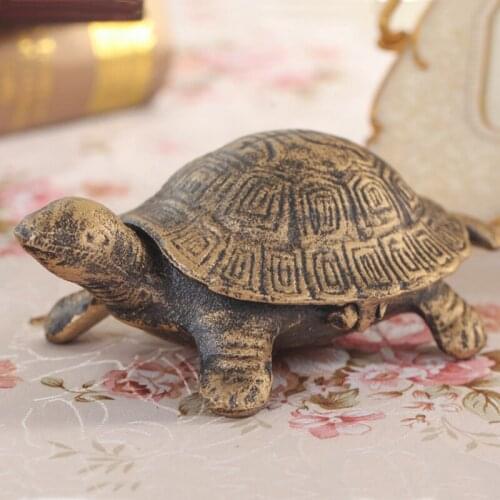 Retro Full Cast Iron Large Creative Personality with Lid Ashtray Tortoise Ashtray Office Home Decoration Desktop Ornaments