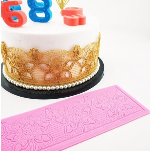 Peony Flower Silicone Lace Mold Sugarcraft Fondant Mold Wedding Cake Decoraton Tools Chocolate Gumpaste Mold m093