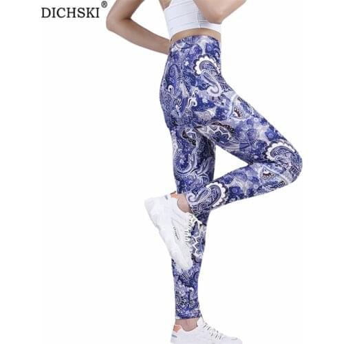 DICHSKI High Elastic Leggings For Fitness Women 2021 Waist Soft Sport Push Up Tights Feamle Yoga Pants Sportswear Gym Clothing