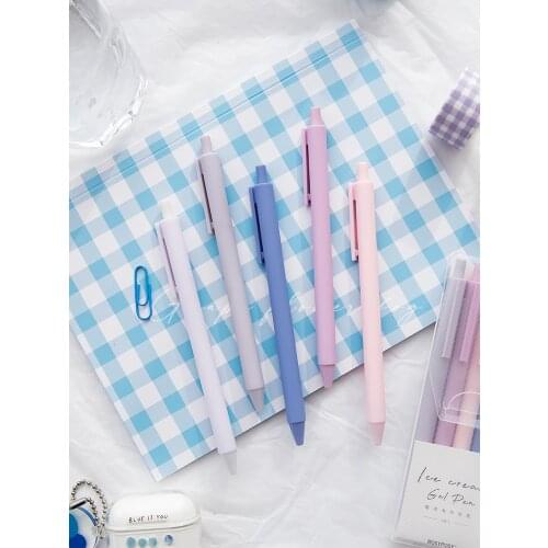 JIANWU 5Pcs/Set High-Value Simple Gel Pen 0.5mm Black Ink Retractable Signature Ballpoint Student Exam Pen Stationery Supplies