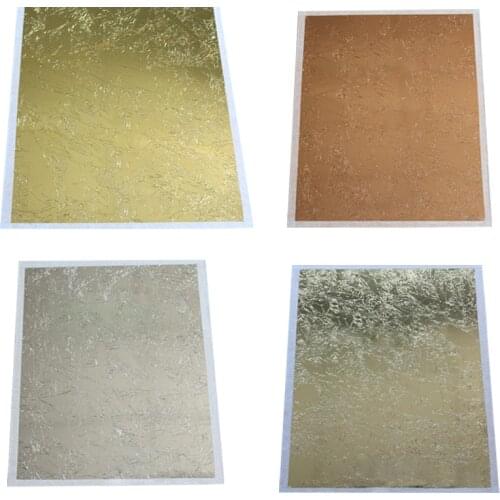 14*14CM Art Craft DIY Craft Decor Leaf Leaves Sheets Design Paper 100Pcs Gilding Foil Papers Imitation Gold Sliver Copper