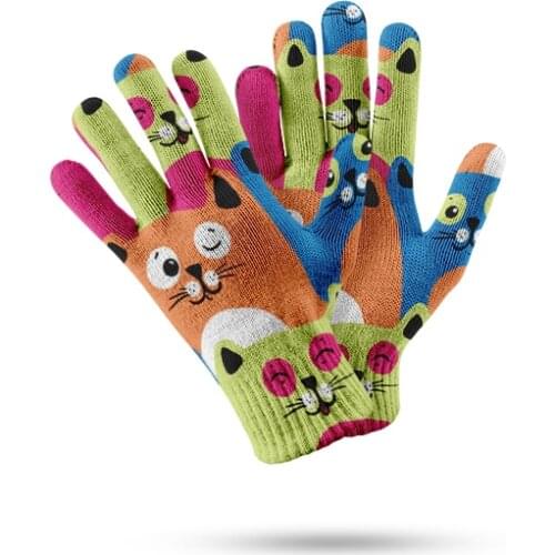 Cute Womens Winter Mittens Ladies' Soft And Flexible Knitted Touch Screen Glove Autumn Unisex Very Elastic Gloves Handschoenen