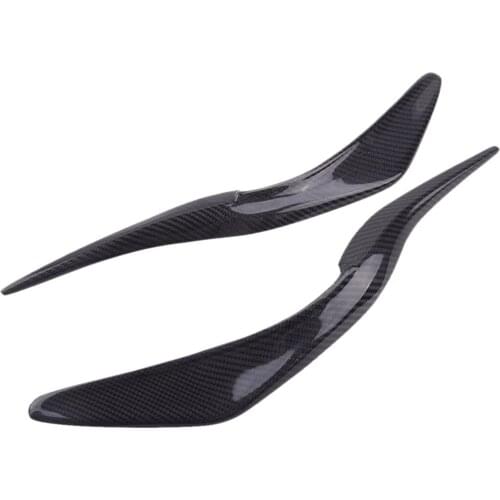 2Pcs Car Front Headlight Eyebrow Eyelid Cover Trim Fit for Lexus IS III 2013 2014 2015 2016 Carbon Fiber Black