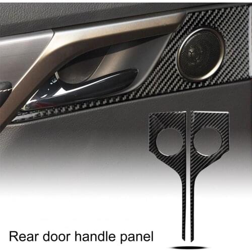 2Pcs/Set Rear Door Handle Panel Sticker Precise Anti-UV Black Carbon Fiber Car Door Handle Trim for Lexus RX300 270 200T 450H 20