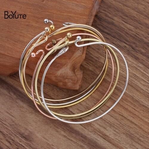 BoYuTe (20 Pieces/Lot) 64*1.4MM Metal Brass Simple Bracelet Handmade Materials Diy Jewelry Accessories Wholesale