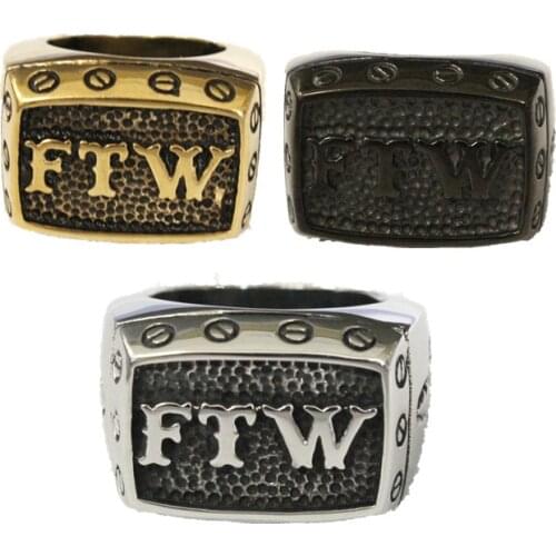 Size 7~15 Biker Ring 316L Stainless Steel FTW Punk Mechanical Screw Mens Motor Biker Ring