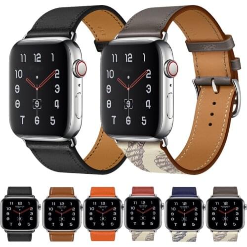 Strap for Apple Watch Band 44mm 40mm correa iwatch 42mm 38mm SE 6 5 4 3 leather double tour bracelet apple watch 5 4 accessories
