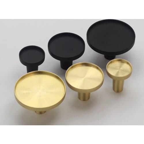 Kitchen Cabinet Knobs Gold/Black Brass Bedroom Cabinet Handles Round Drawer Pull Dresser Knob Furniture Door Handle