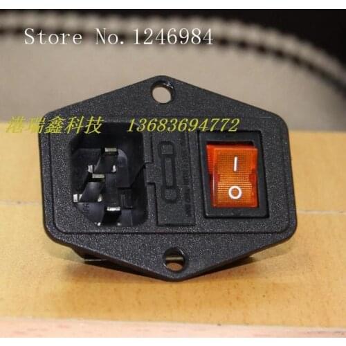 [SA]JEC AC AC power outlet socket with triple triangle yellow seat belt switch JR-101-1FR--50pcs/lot