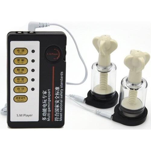 Sex shop electric shock Nipple Sucker Breast Enlarger bdsm bondage sex product Pussy Suction Vacuum Clamps sex toys for women