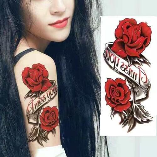 Sexy Rose Flower Temporary Tattoo Hot Small Cute Star Tattoo Sticker Love Women Body Finger Art Waterproof Stickers