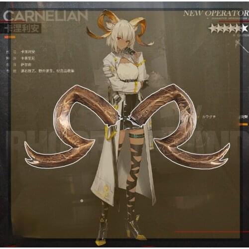 Arknights Carnelian Cosplay Headwear Horn Hair Clip Hairpin Halloween Costume Accessory Prop Hair Pin