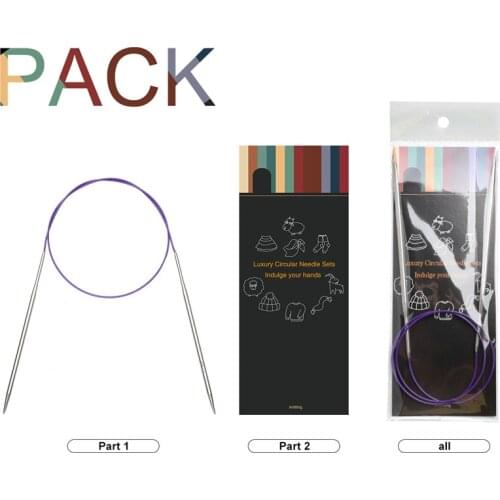 2.25-10.0mm Stainless Steel Circular Knitting Needles 14 Sizes Double Pointed Knitting Needles Sweater Needle Pin Tool