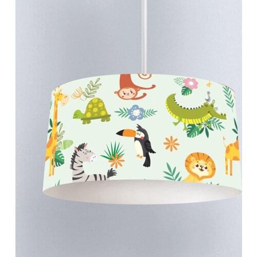 Lamp For Kids Bedrooms Light Chandelier for Living Room Childrens Room Green Jungle Lion Turtle Monkey Model 277