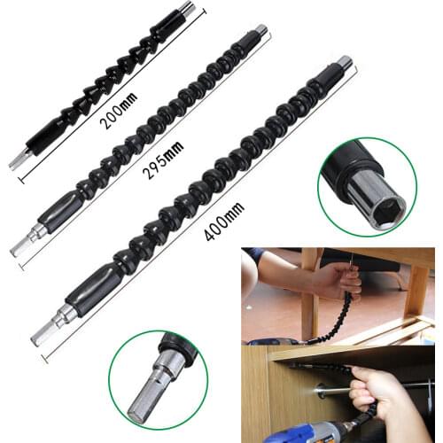 Flexible Shaft Extension Screwdriver Drill Bit Holder Connect Link 1/4" Hex Shank For Electronic Drill 200/295/400mm