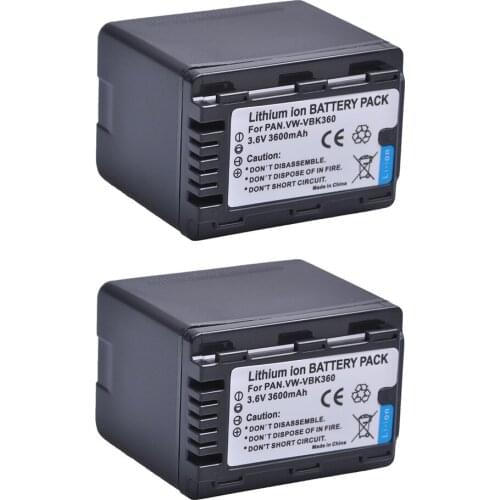 VW-VBK360 3600mAh VW-VBK360 Battery for Panasonic HC-V10, HC-V100, HC-V100M, HC-V500, HC-V500M, HC-V700, HC-V700M, HDC-HS60