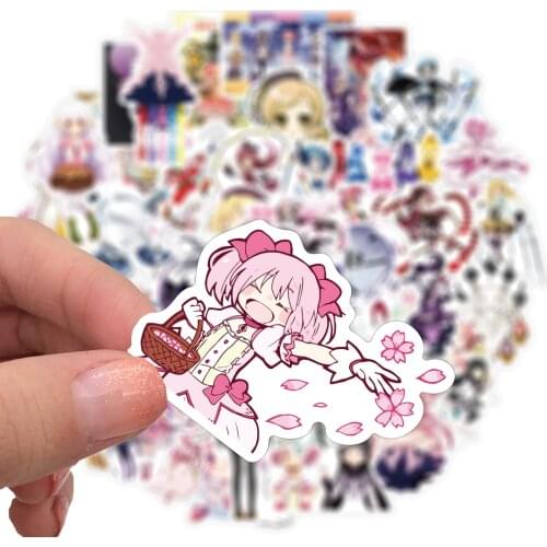10/50Pcs Japan Anime Stickers Puella Magi Madoka Magica Girls Decal Laptop Suitcase Luggage Helmet Phone Cartoon Stickers Toy
