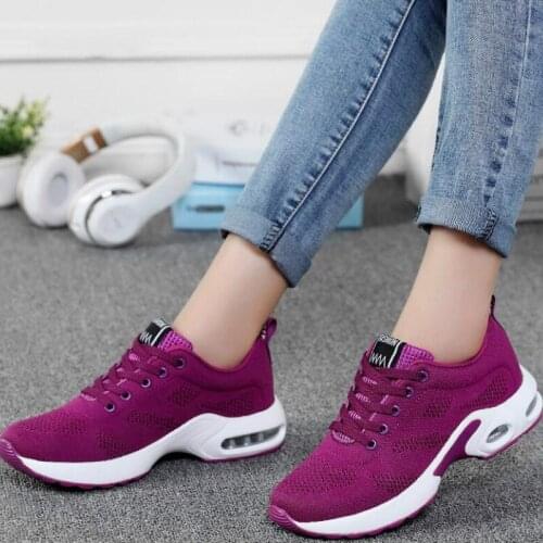 2019 autumn Fashion Women Black Sneakers Breathable Air Mesh Lace Up Casual Shoes Ladies Soft Flat Comfort Walking Shoes C2-24