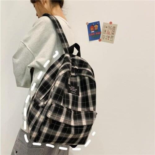 Plaid Women Backpack Casual Fancy High School Backpack Teenage Girls Softback School Backpacks Girls Shoulder Bags Backpacks