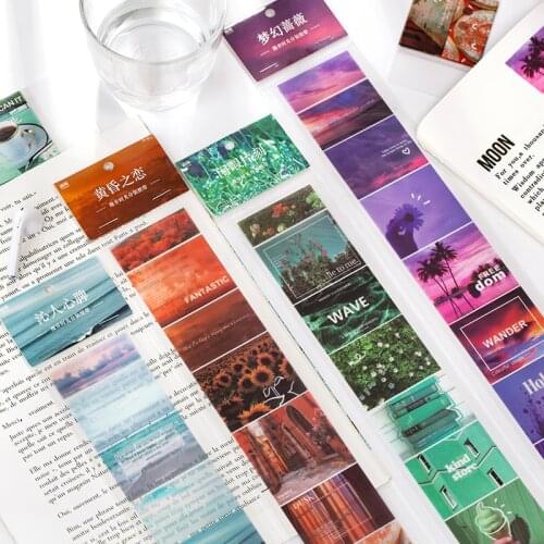 16pcs/LOT walking time series stationery sticker Creative decoration DIY shared outfit tape PET sticker