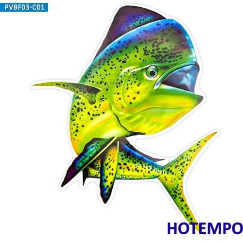 20cm Common Dolphinfish Dolphin Fish Outdoor Big Size Waterproof Car Stickers for Laptop Bucket Box Fisherman Go Fishing Sticker