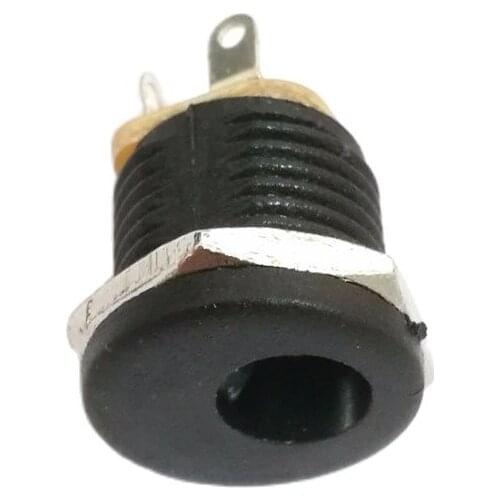 50Pcs DC-005 Black Direct DC Power Jack Socket Connector Round Nut Copper Contact & High Temperature Resistance 5.5*2.5mm socket