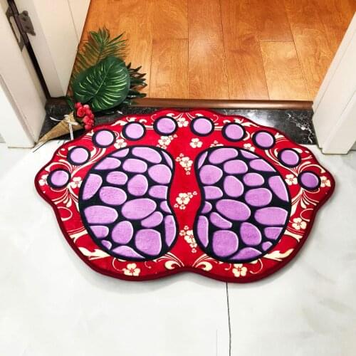 50x80cm 3d Printed Foot Flannel Floor Mats , Non-slip Door Mats , Bedroom Floor Mats , Kitchen Absorbent Carpets