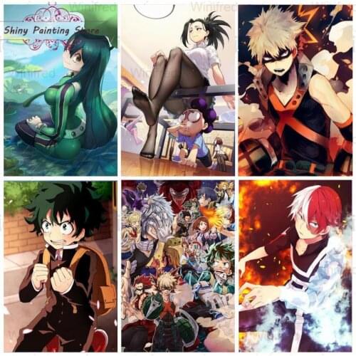 5D DIY Diamond Painting Handmade Cross Stitch Anime My Hero Academia Picture Sticker Embroidery Full Rhinestones Gifts Wall Art