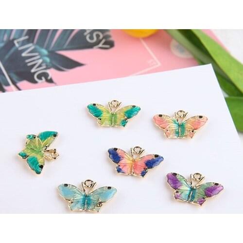 6pcs New womens Earrings Fashion Alloy Glitter Color Butterfly Pendant Animal Sweet Earrings Girls Jewelry Diy Accessories