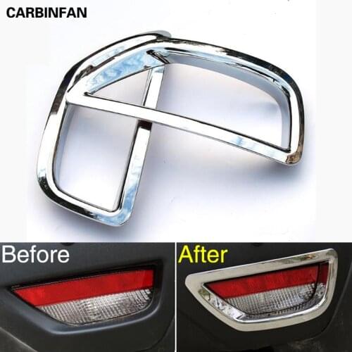 Car body ABS Chrome cover trim back tail rear fog light lamp frame stick part 2pcs for Renault Captur 2015 2016 2017