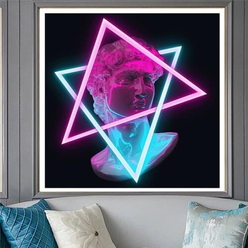 Abstract Sculpture of David Classic Canvas Posters and Prints Funny Statue Modern Wall Paintings Pictures for Home Decor Artwork