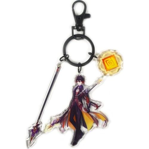 Genshin Impact keychain ZhongLi Xiao Klee Venti Keqing Barbara Mona Razor cosplay pendant Prop Accessories Daily gifts Halloween