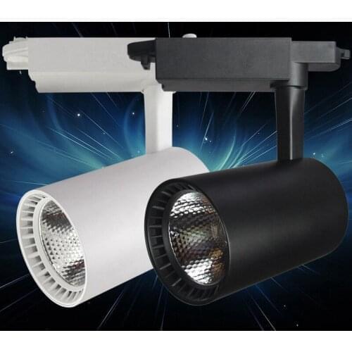 COB 10w 20w 30w LED Track Light AC220V aluminum Ceiling Rail Track lighting Tracking Fixture Spot Lights Bulb for Store Shop