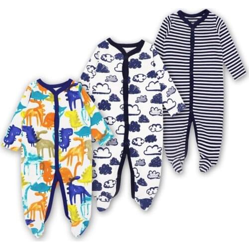 3pcs Baby Cartoon Rompers Watercolor Autumn Long Sleeve Clothes 0-12m Newborn Sleepsuit Infant Baby Jumpsuit Cotton Romper